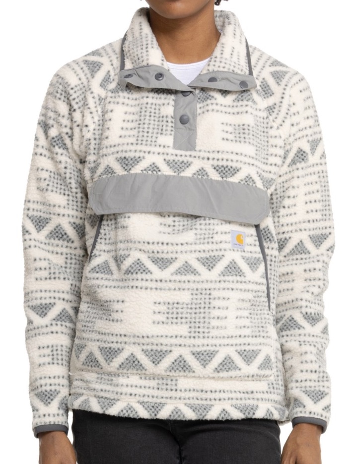 New! Carhartt Southwestern Sherpa Fleece Snap Jacket Relaxed Fit Size S